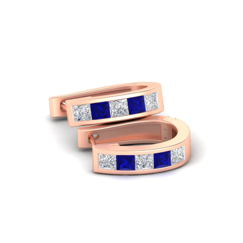 Channel Set Huggie Hoop Earring