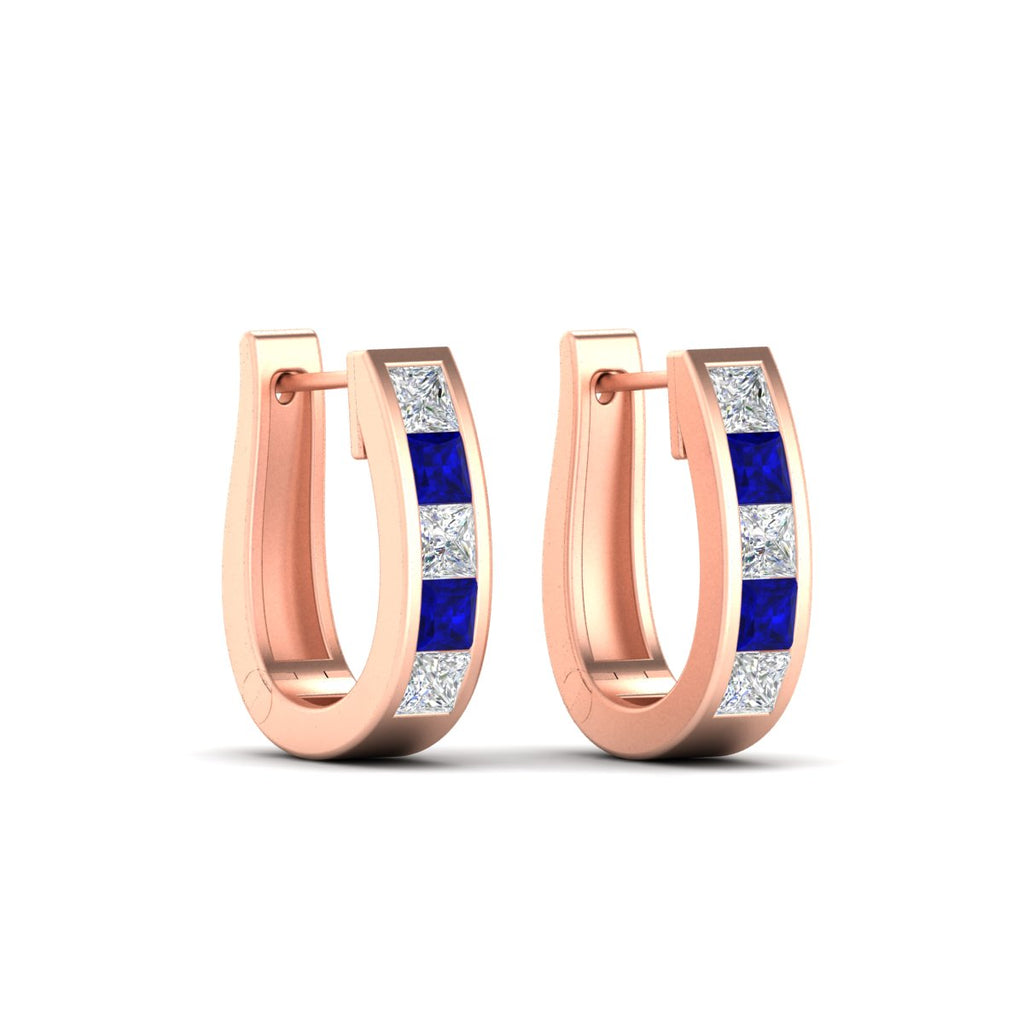 Channel Set Huggie Hoop Earring