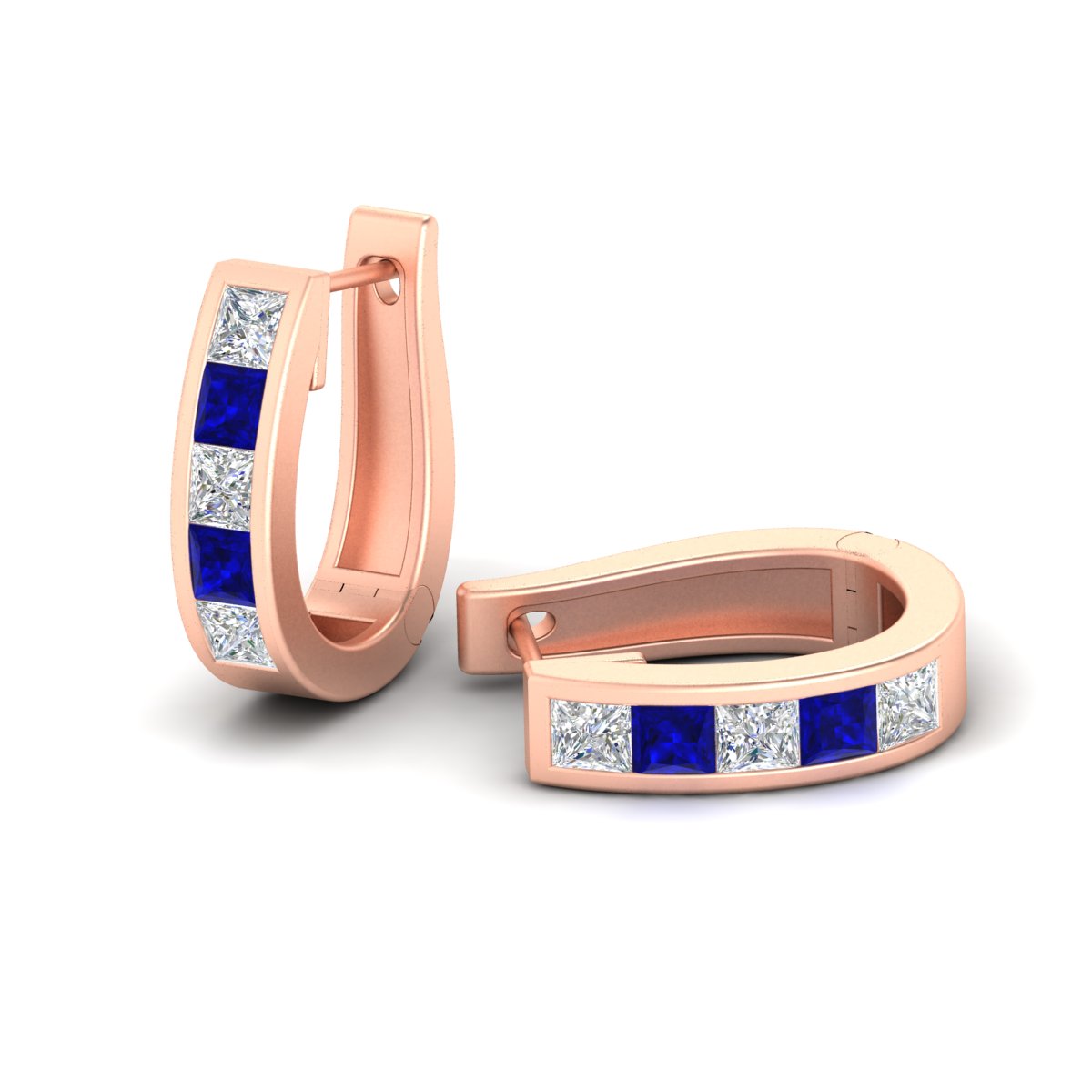 Channel Set Huggie Hoop Earring