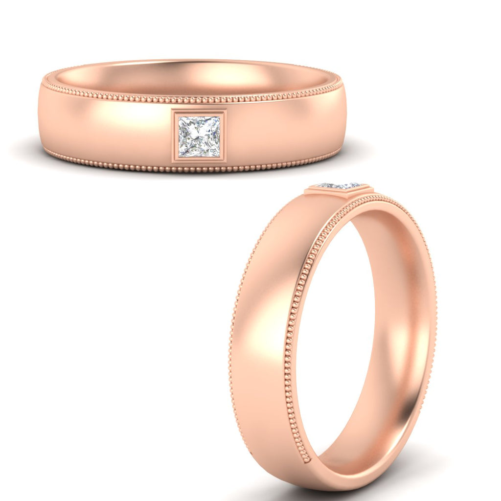 Princess Cut Mens Comfort Fit Promise Ring
