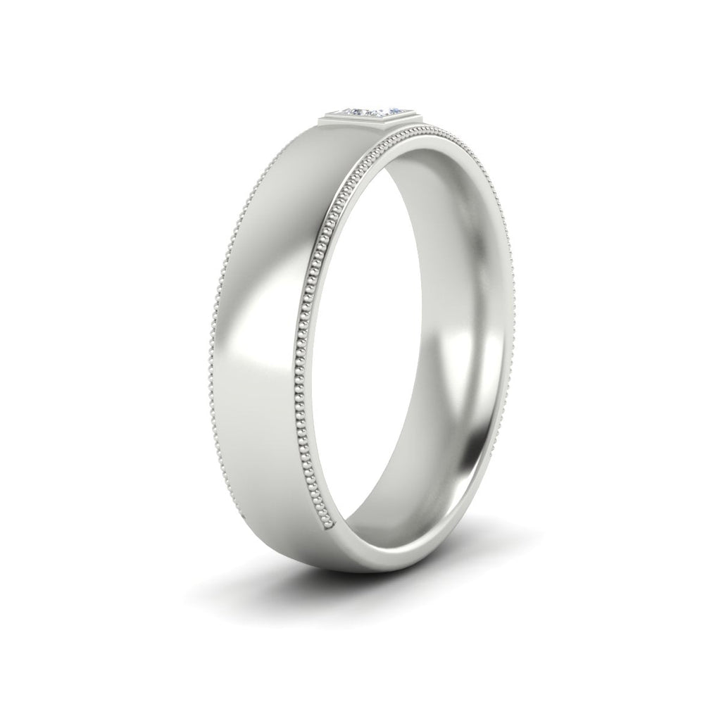 Princess Cut Mens Comfort Fit Promise Ring