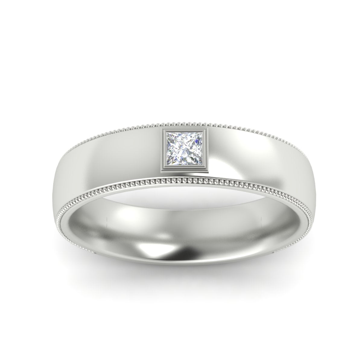 Princess Cut Mens Comfort Fit Promise Ring