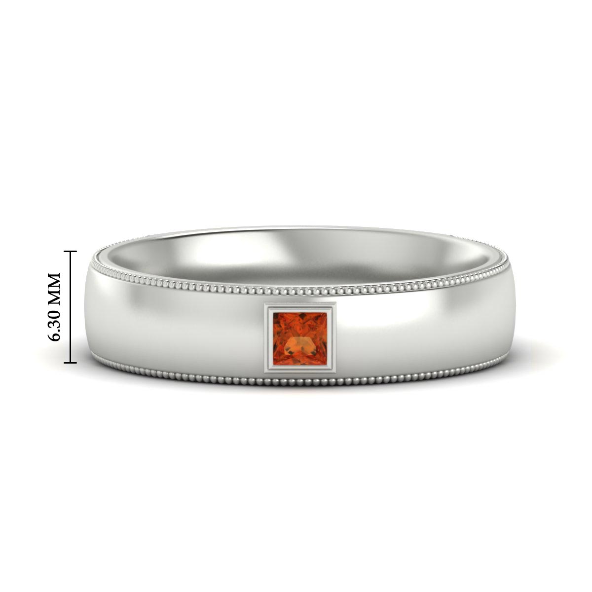 Princess Cut Mens Comfort Fit Promise Ring