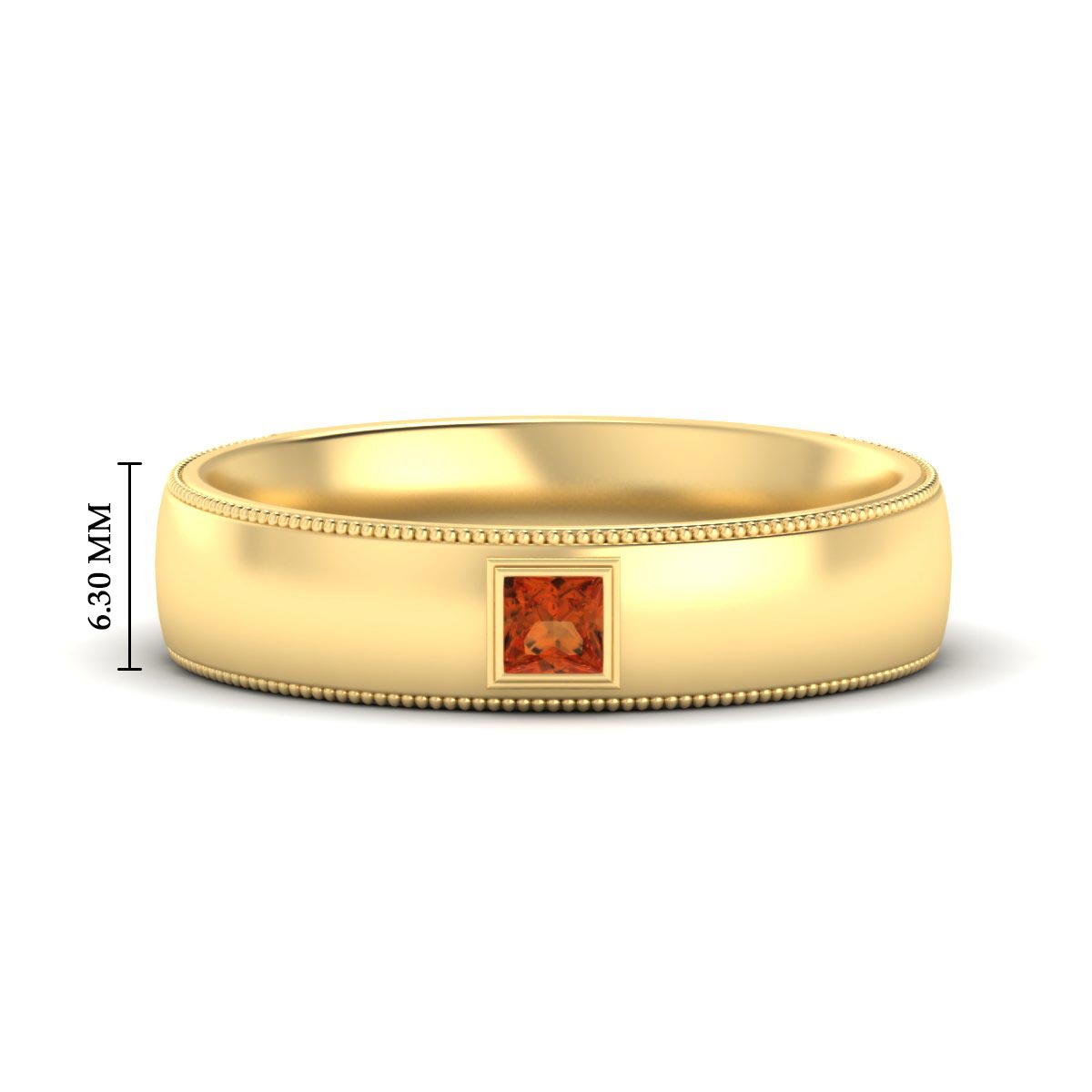 Princess Cut Mens Comfort Fit Promise Ring