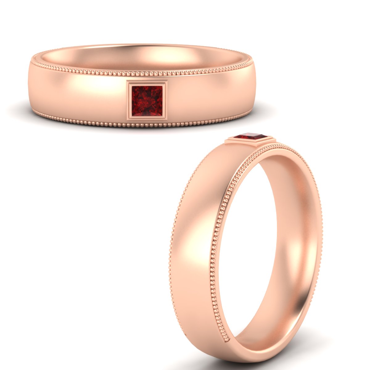 Princess Cut Mens Comfort Fit Promise Ring