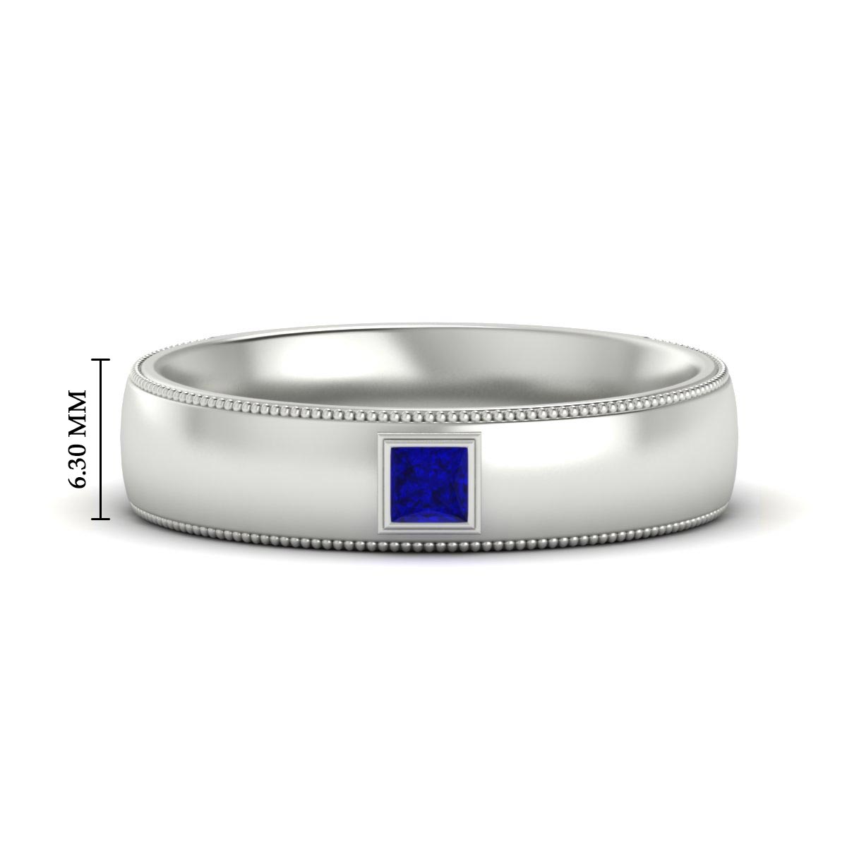 Princess Cut Mens Comfort Fit Promise Ring