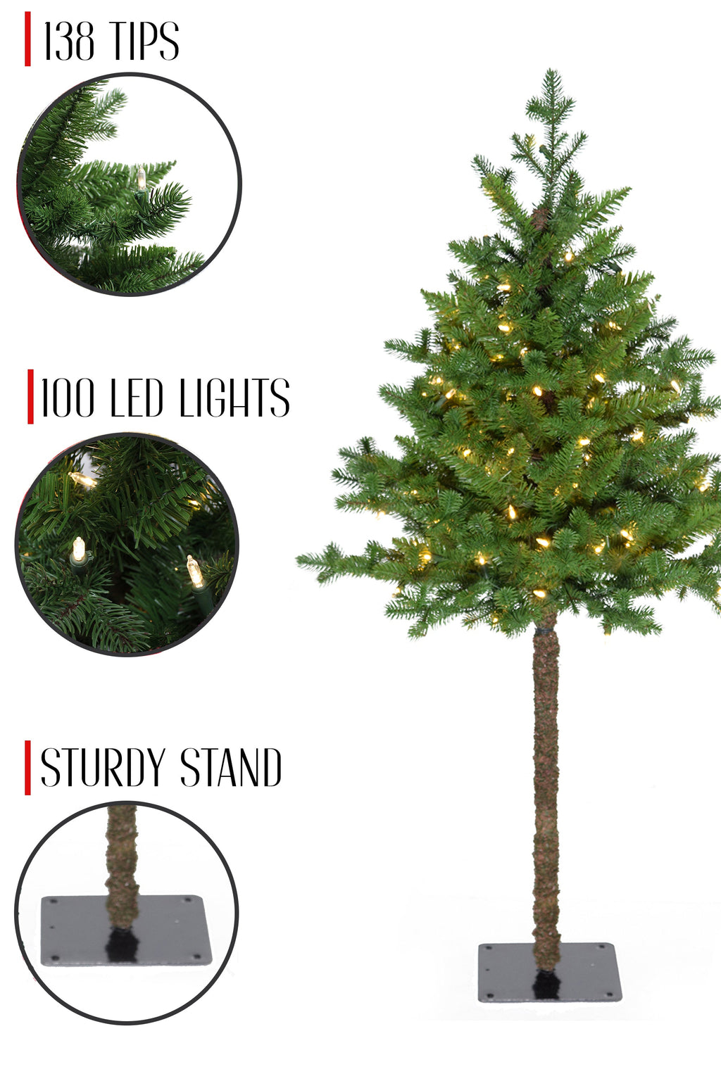 4' Prelit Balsam Fir Half Tree