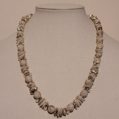 Gray and Silver Bead Necklace