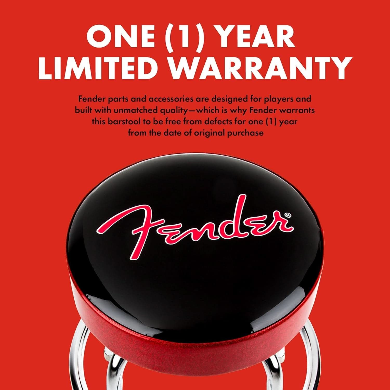 30 Inch Black Swivel Bar Stool With Red Sparkle Logo