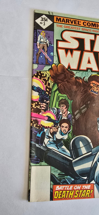 Star Wars #3 (1977) Marvel Comics | REPRINT | Death Star Battle Cover | VG/FN