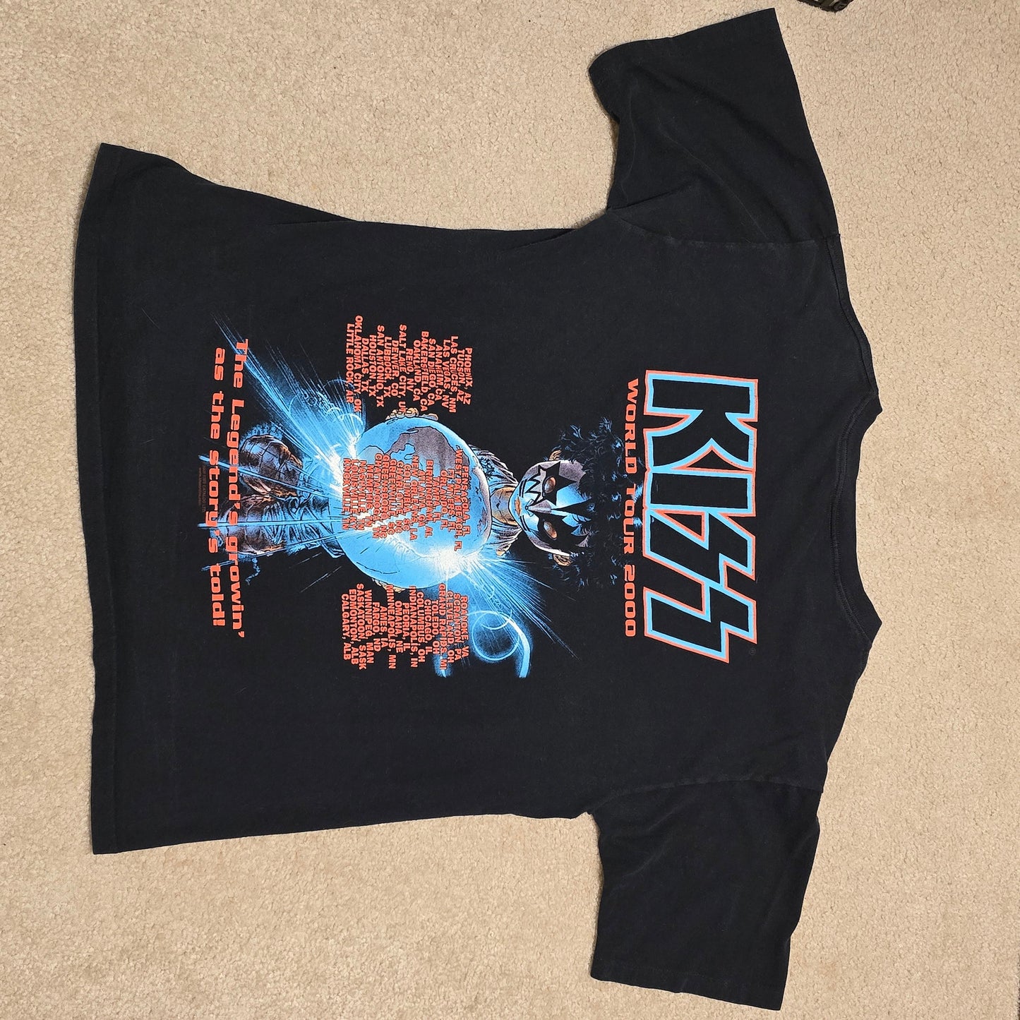 Vintage 2000 KISS Farewell Tour T-Shirt World Tour 2000 All Sport L Band Tee