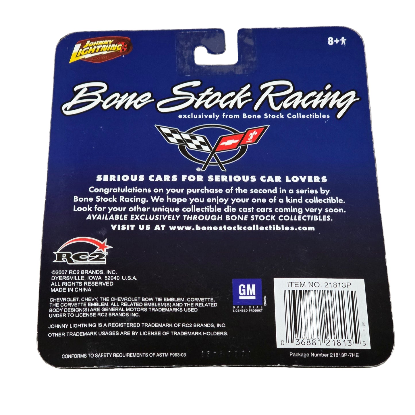 2007 Johnny Lightning Bone Stock Racing 2001 Chevy Corvette Z06 Black 1:64