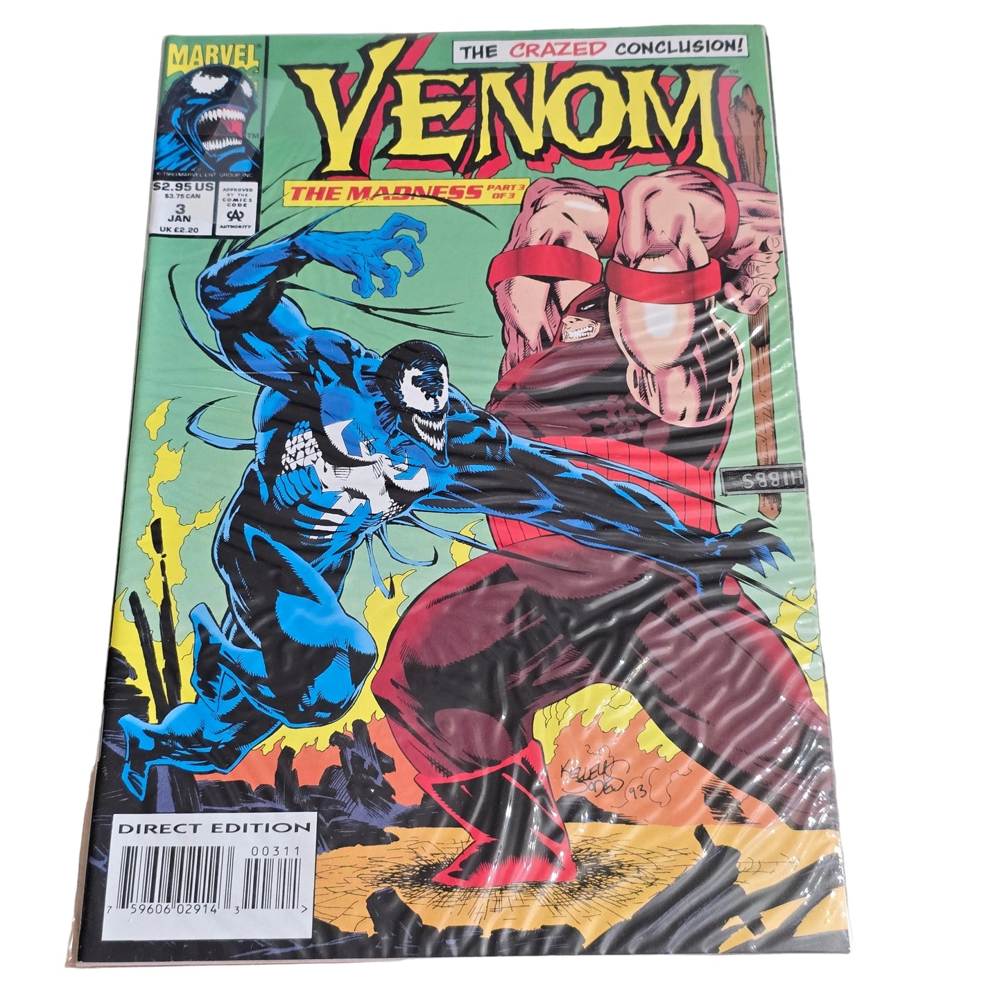 Venom: The Madness #3 (1993) – Final Issue | Marvel Comics | Direct Edition | NM