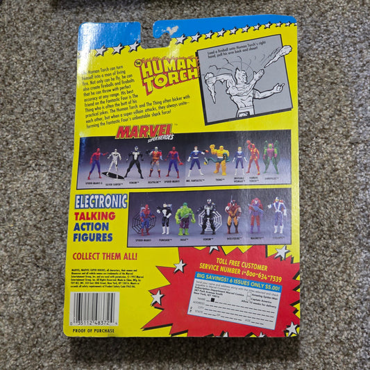 Vintage Human Torch Toy Biz Marvel Super Heroes Figure Sealed Carded