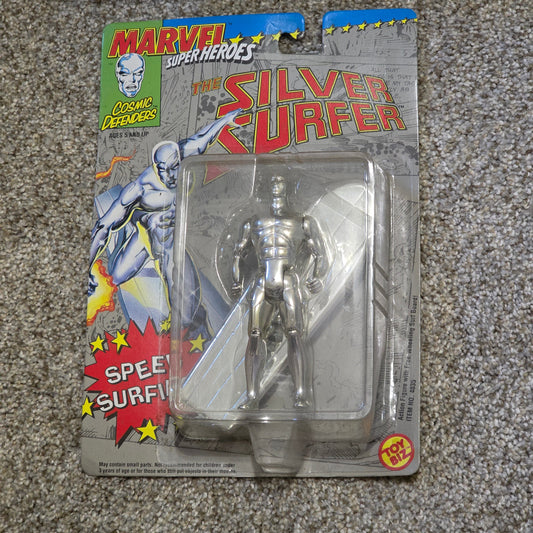 Vintage Silver Surfer Toy Biz Marvel Super Heroes Figure Sealed Carded