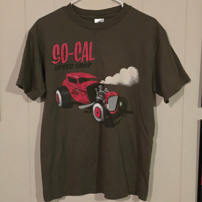 So-Cal Speed Shop Hot Rod Graphic T-Shirt – Olive Green