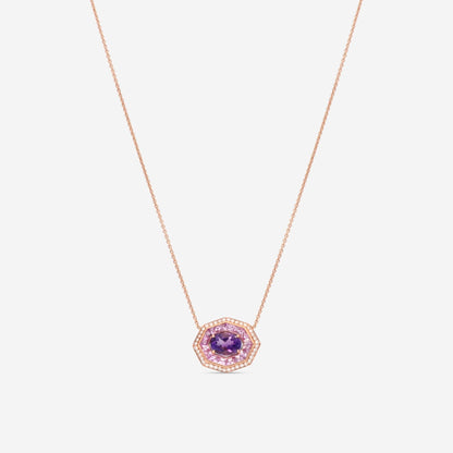 Roberto Coin Art Deco 18K Rose Gold Multistone Pendant Necklace 378130AXCHJX