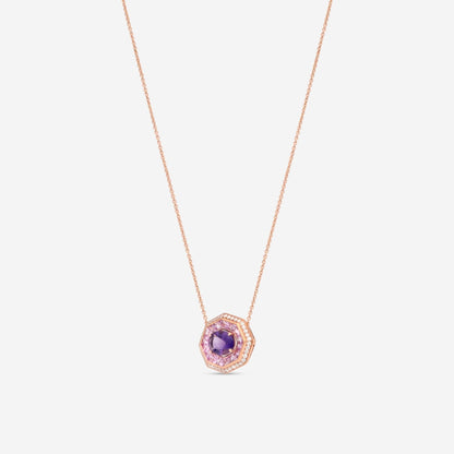 Roberto Coin Art Deco 18K Rose Gold Multistone Pendant Necklace 378130AXCHJX