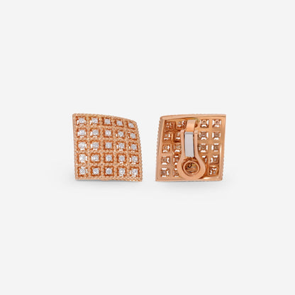Roberto Coin Byzantine Barocco 18K Rose Gold Diamond Clip Earrings 7771948AXERX
