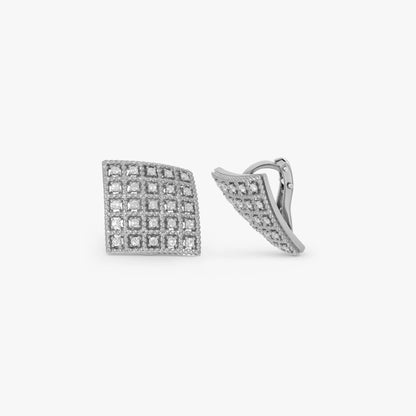 Roberto Coin Byzantine Barocco 18K White Gold Diamond Clip Earrings 7771948AWERX