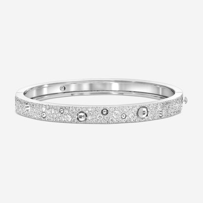 Roberto Coin Pois Moi Luna 18K White Gold Diamond Bangle Bracelet 8882509AWBAX