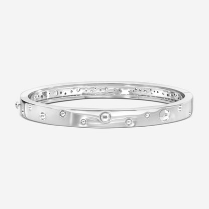 Roberto Coin Pois Moi Luna 18K White Gold Diamond Bangle Bracelet 8882509AWBAX