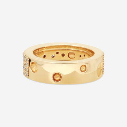 Roberto Coin Pois Moi Luna 18K Yellow Gold Diamond Band Ring Sz. 6.5 8882509AJ65X