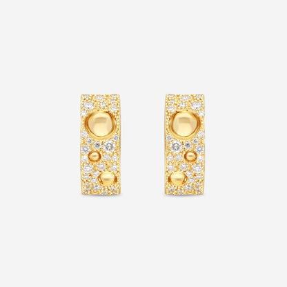 Roberto Coin Pois Moi Luna 18K Yellow Gold Diamond Hoop Earrings 8882509AYERX