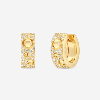 Roberto Coin Pois Moi Luna 18K Yellow Gold Diamond Hoop Earrings 8882509AYERX