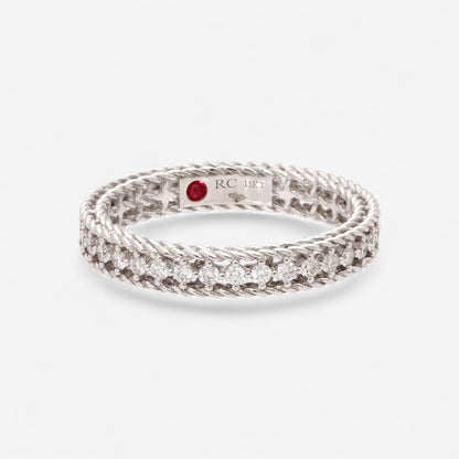 Roberto Coin Princess 18K White Gold and Diamond Ring Sz. 6.5 7771359AW65X