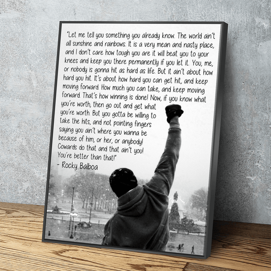 Rocky Balboa Motivational Canvas Wall Art | Gym Decor