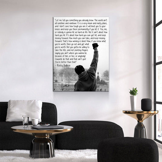 Rocky Balboa Motivational Canvas Wall Art | Gym Decor