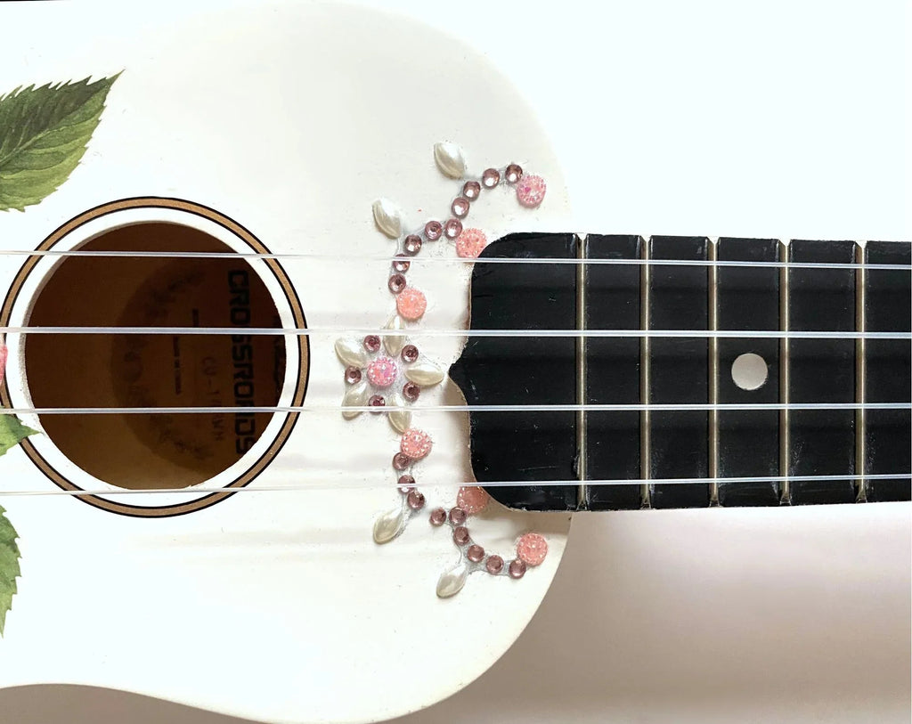 Rose Delight Ukulele with Crystals