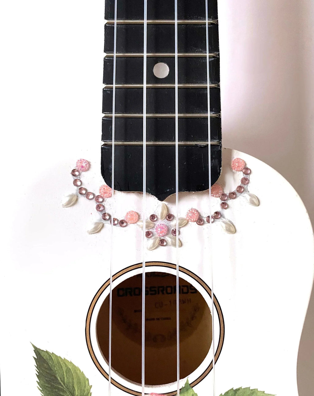 Rose Delight Ukulele with Crystals