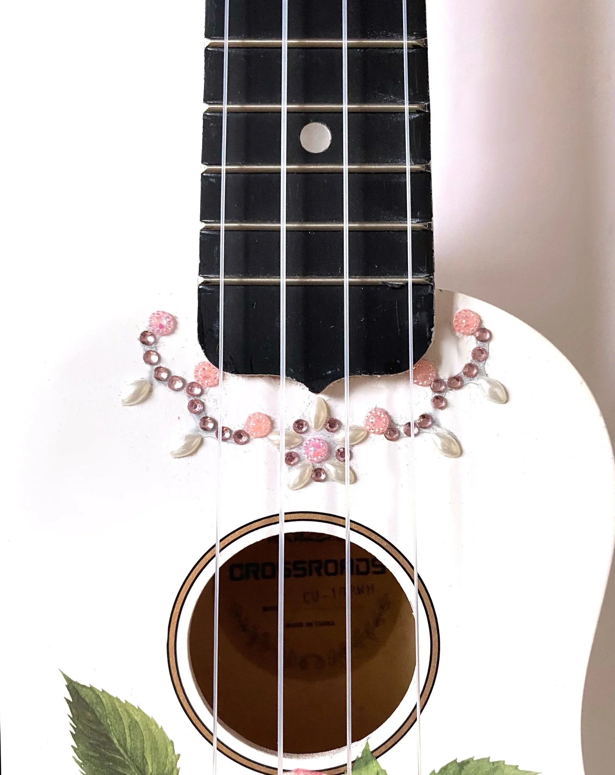 Rose Delight Ukulele with Crystals