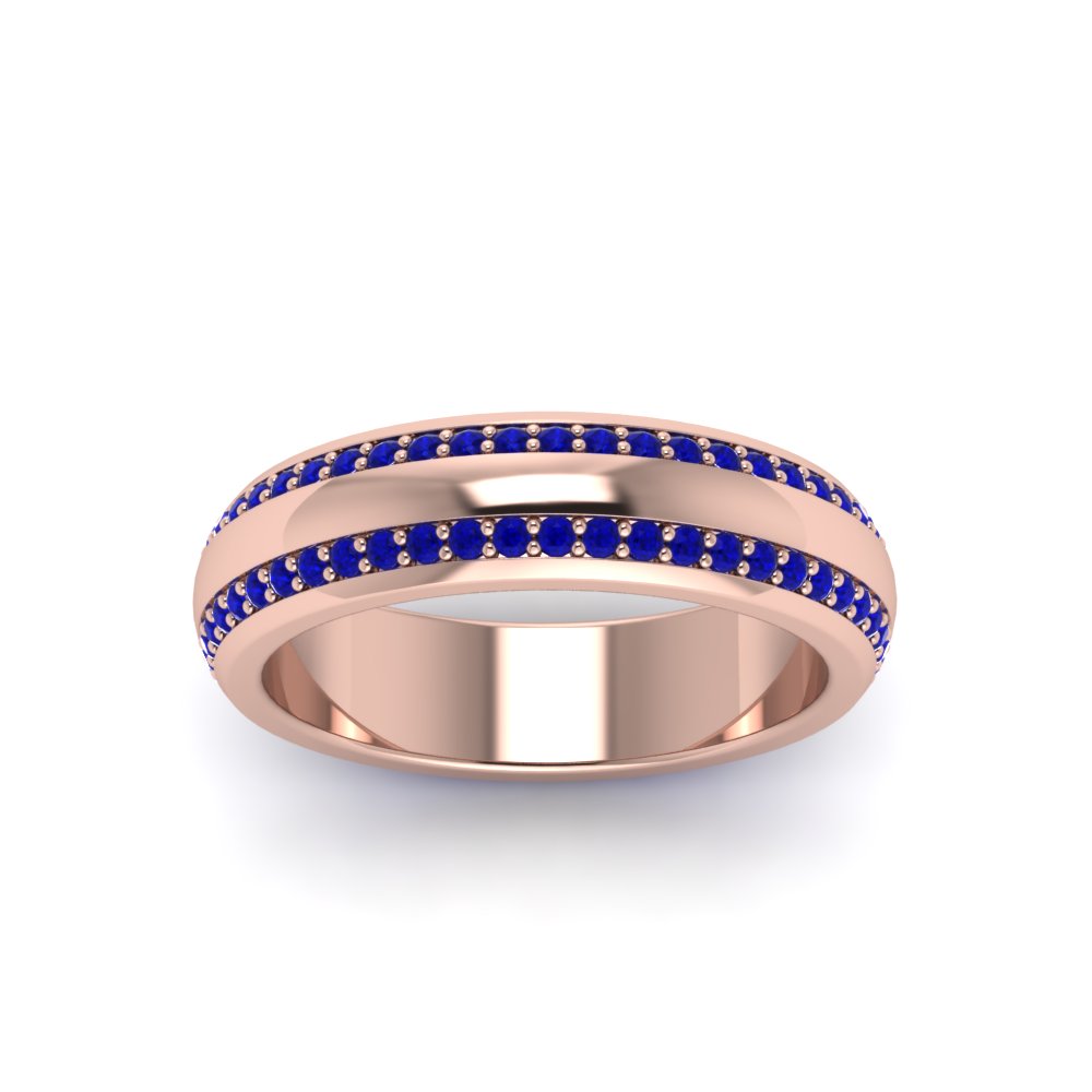 Beveled Edge Matte Eternity Mens Engagement Ring