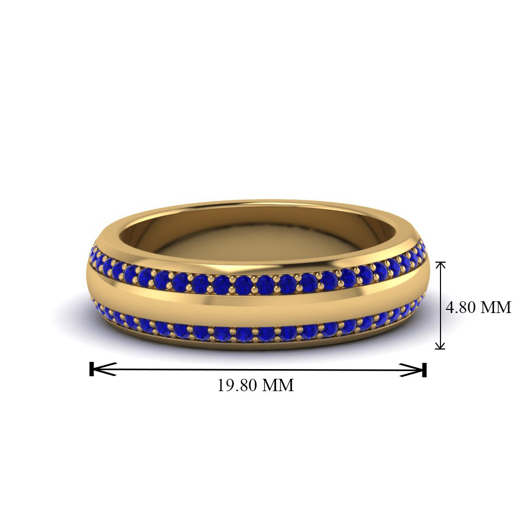 Beveled Edge Matte Eternity Mens Engagement Ring