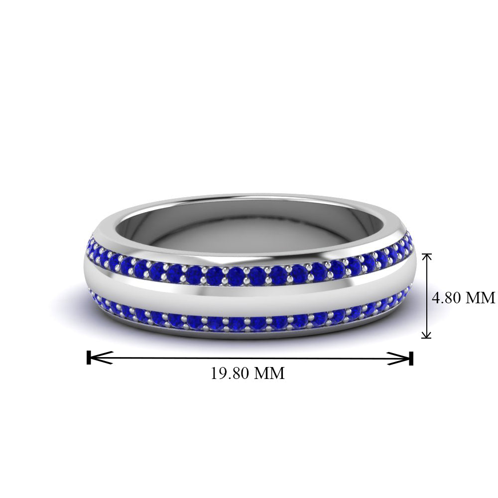 Beveled Edge Matte Eternity Mens Engagement Ring