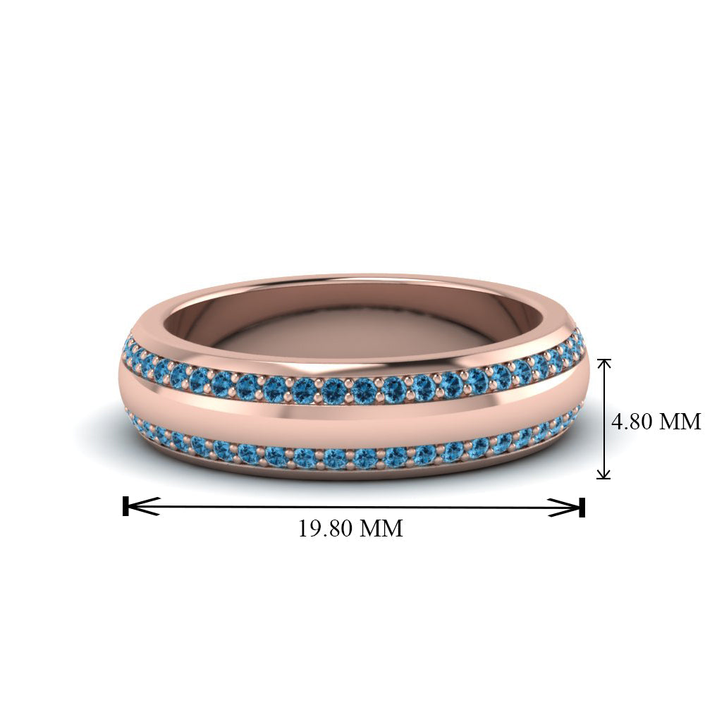 Beveled Edge Matte Eternity Mens Engagement Ring