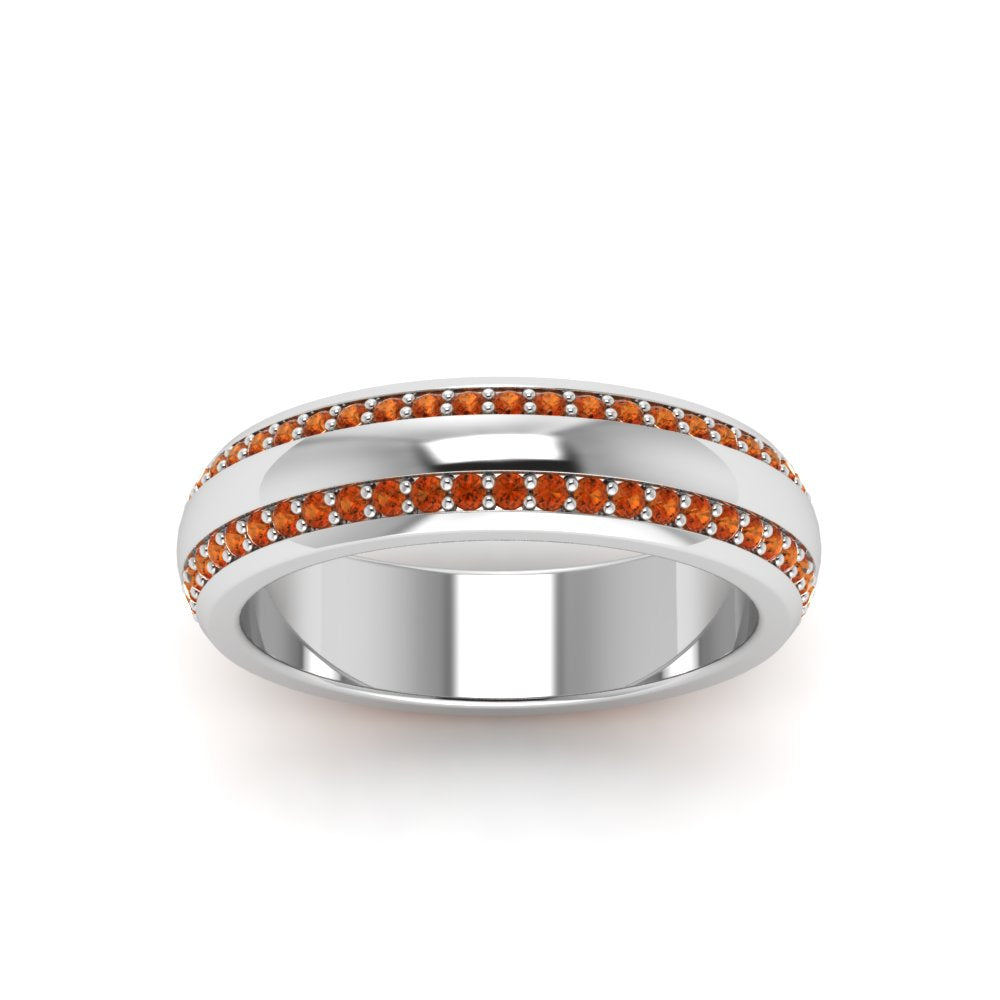 Beveled Edge Matte Eternity Mens Engagement Ring
