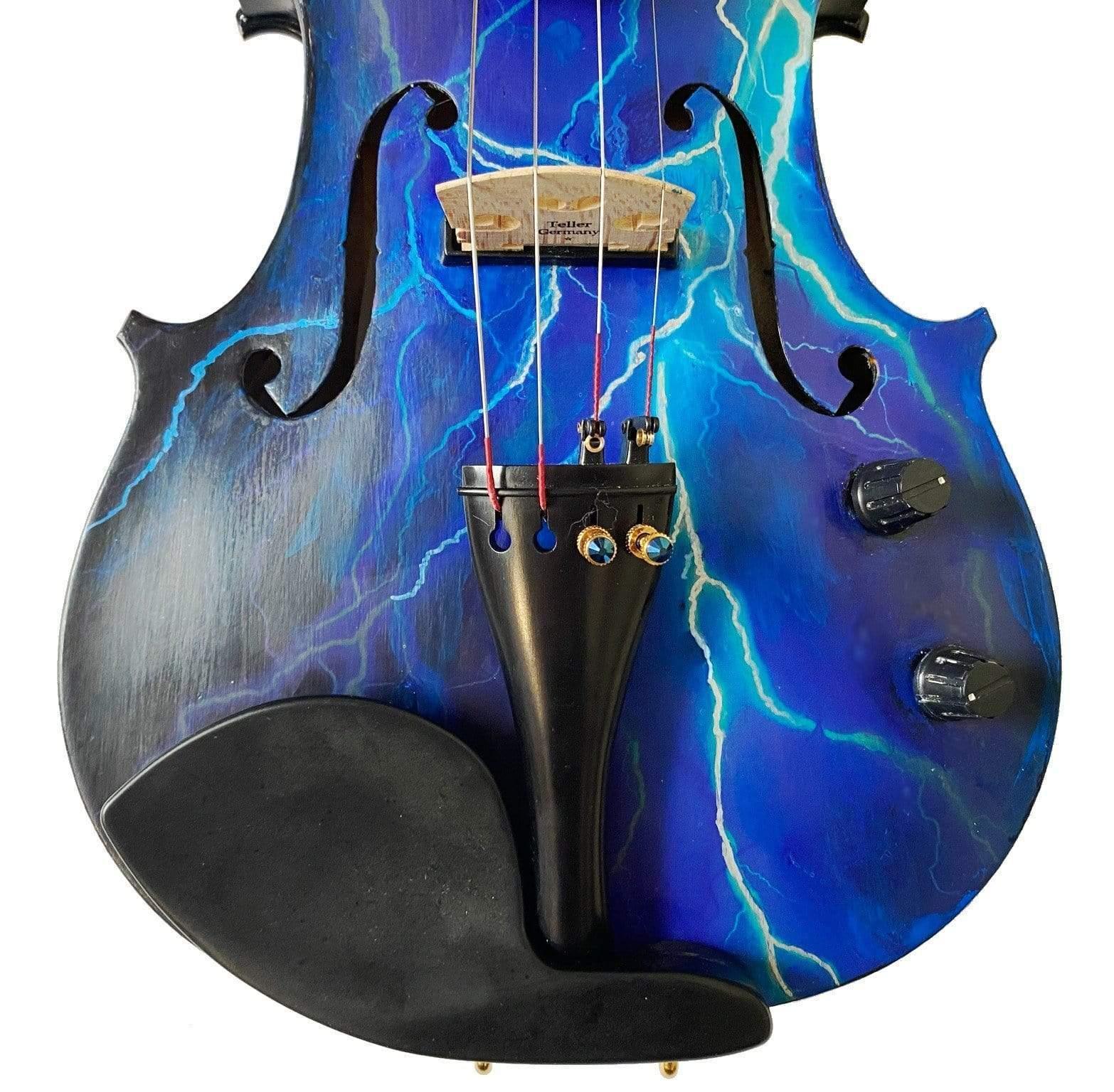 Electric Blue Lightning Violin