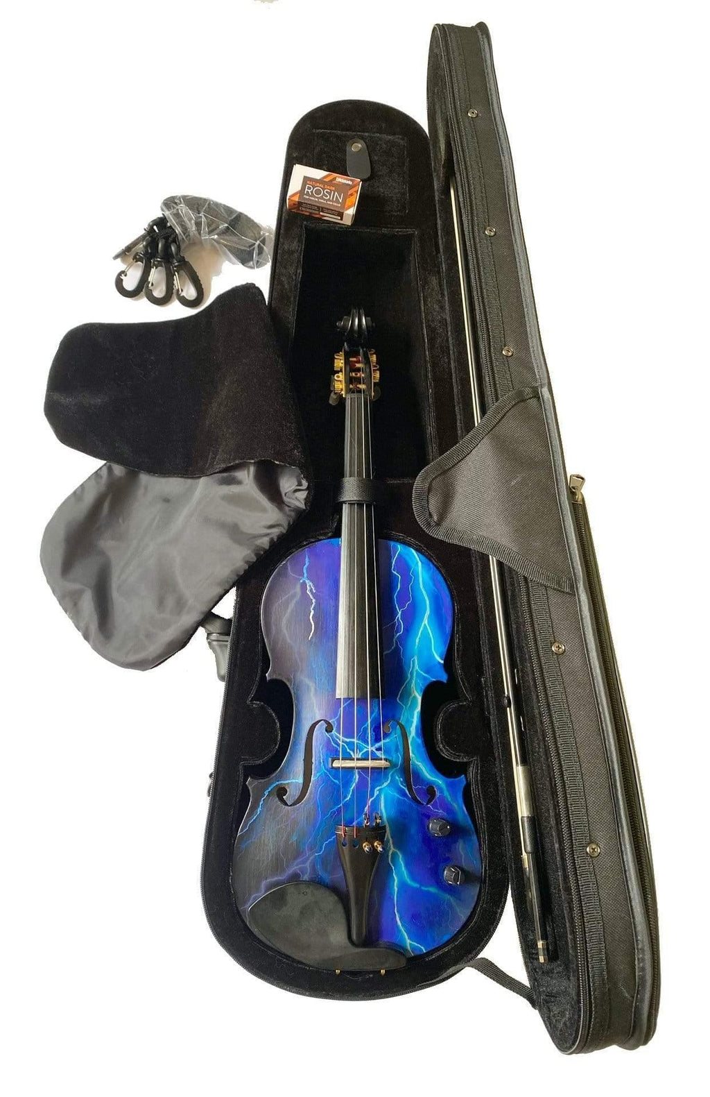 Electric Blue Lightning Violin