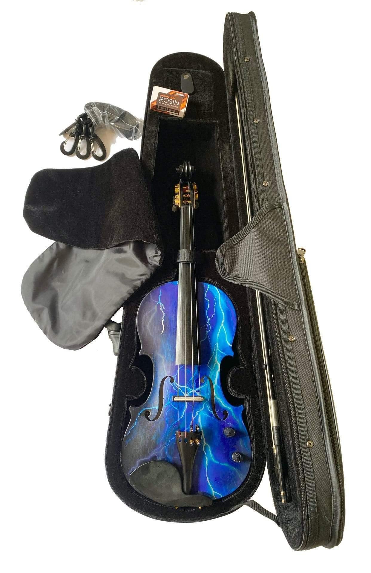 Electric Blue Lightning Violin