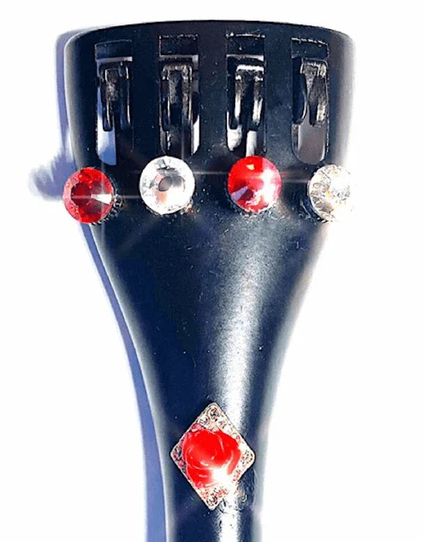 Red Rose Crystalline Violin Tailpiece