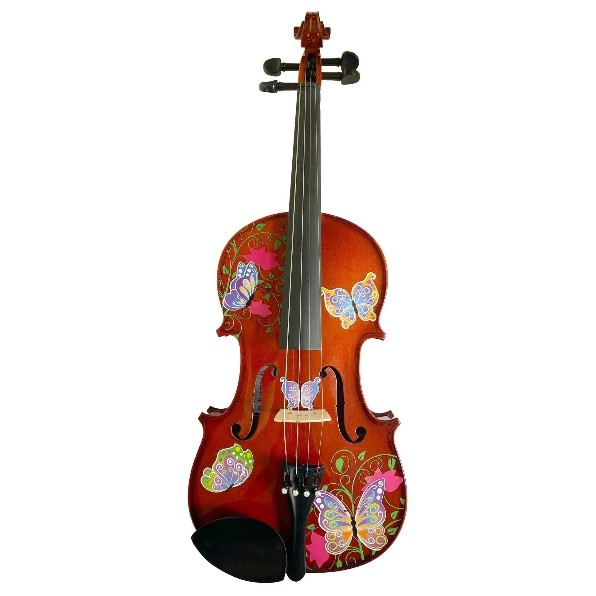Rozanna's Butterfly Dream Viola Outfit | Butterfly & Flower Viola with Crystal Fine Tuners, Bow & Case