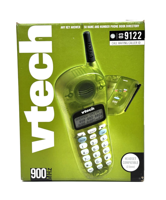 Vtech VT 9122 Cordless Phone 900 MHz Translucent Green Y2K 90s Vintage New