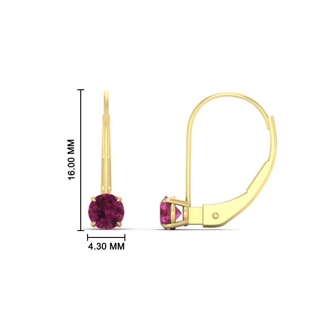 Small Round Diamond Studs Lever Back Earring