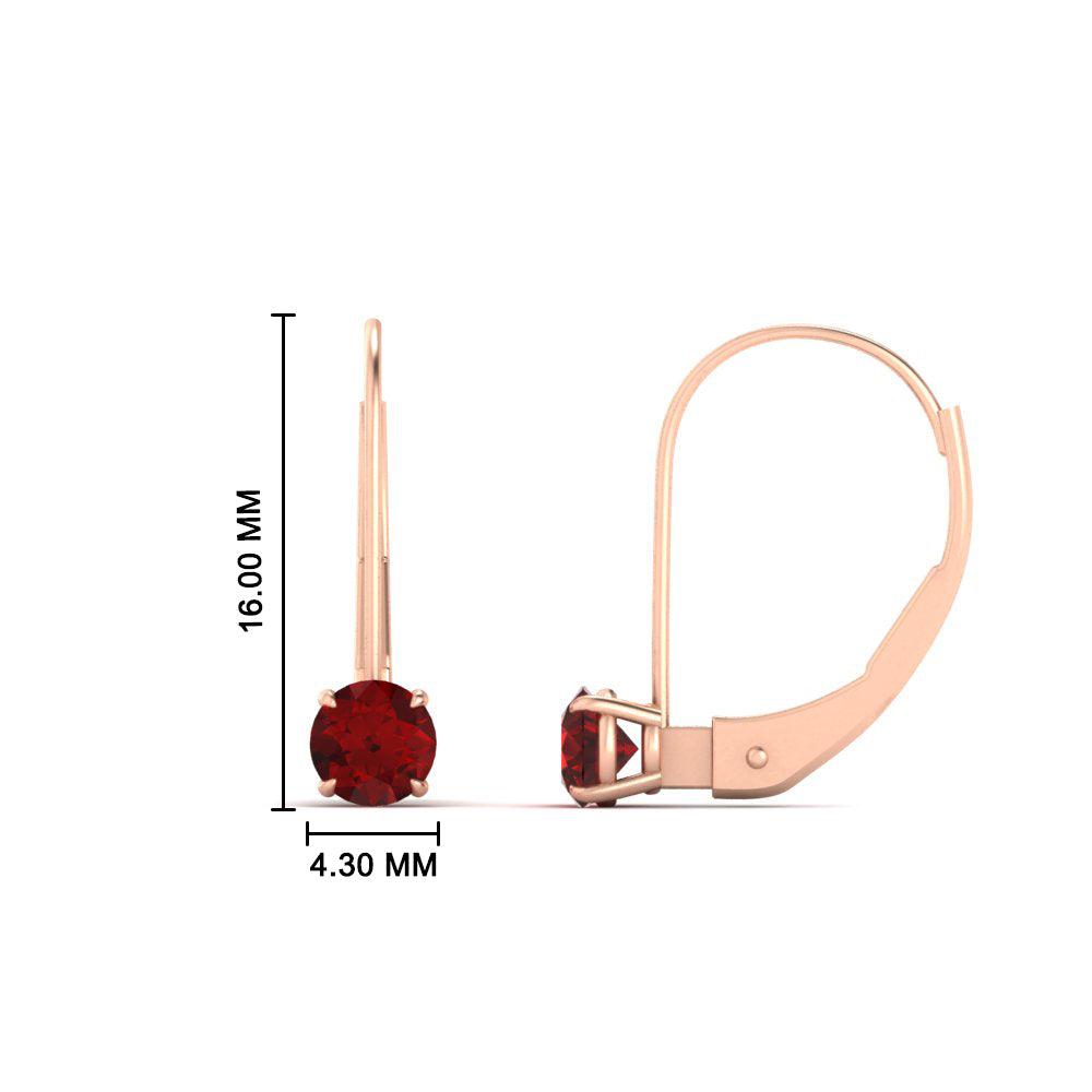 Small Round Diamond Studs Lever Back Earring