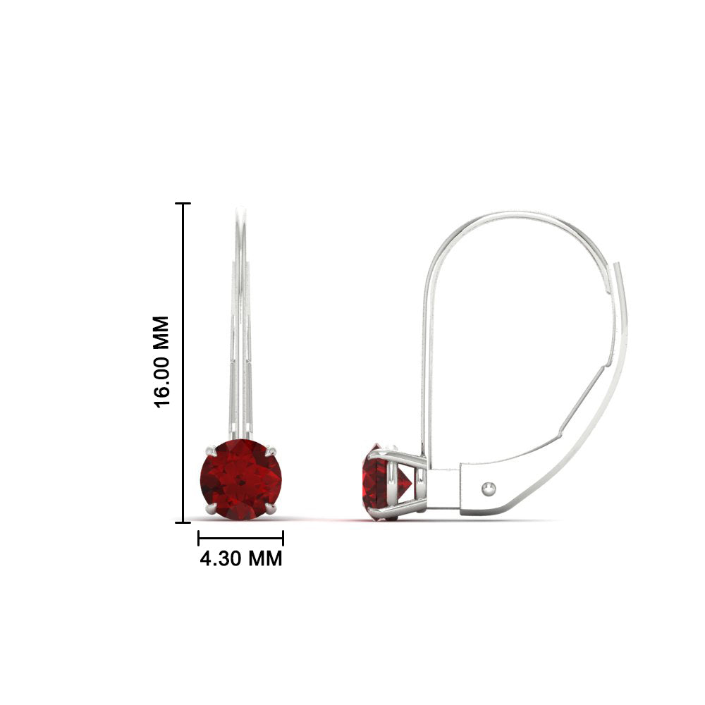 Small Round Diamond Studs Lever Back Earring