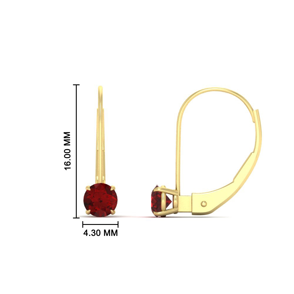 Small Round Diamond Studs Lever Back Earring